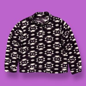 Vintage Fleece Jacket 1/4 Zip Pullover Soft Lightweight y2k Purple Medium